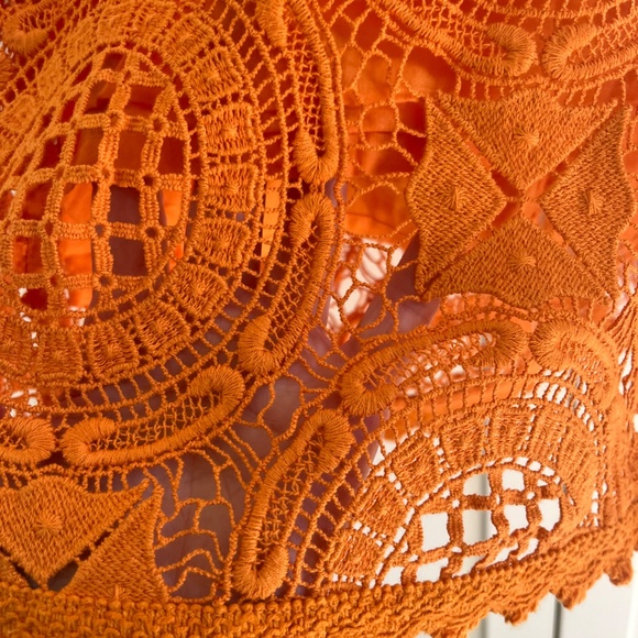 Mandarin Macrame Overlay Dress - Picture 4 of 5
